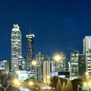 Atlantaandbeyond.com Downtown Atlanta from the Jackson St Bridge at night