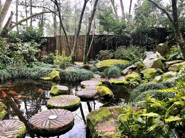 Stepping stones in the Japanese Garden at Massee Lane Gardens | atlantaandbeyond.com
