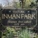 The sign for the historic Inman Park neighborhood in Atlanta | atlantaandbeyond.com