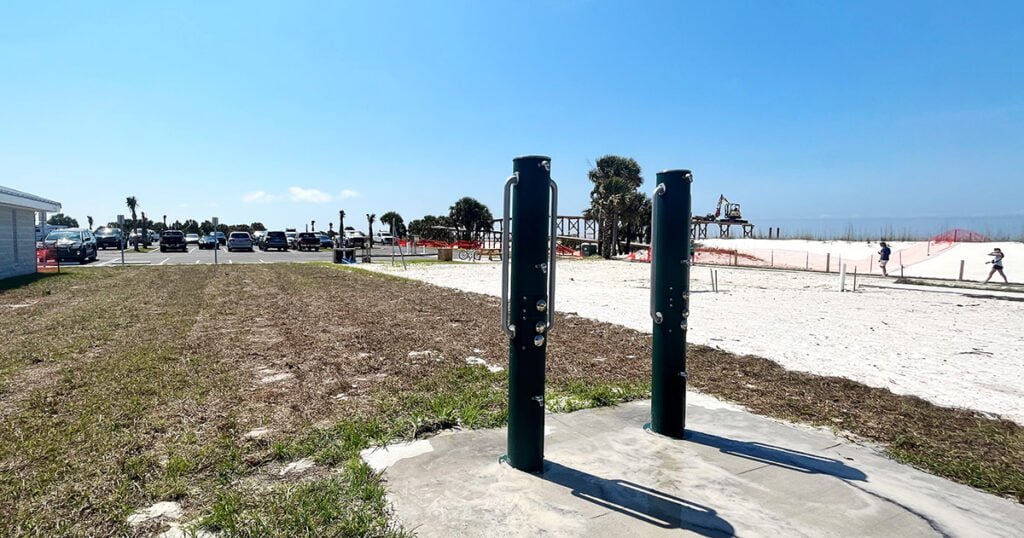 Rinse Off Stations near the Beach Access Trail on the Gulf Side of TH Stone Memorial St. Joseph Peninsula State Park near Cape San Blas, Florida | atlantaandbeyond.com