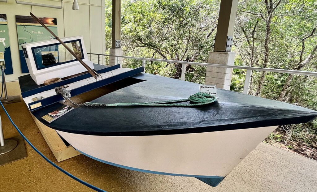 Oysters Boat outside the Nature Center at the Apalachicola Estuarine Research Reserve | atlantaandbeyond.com