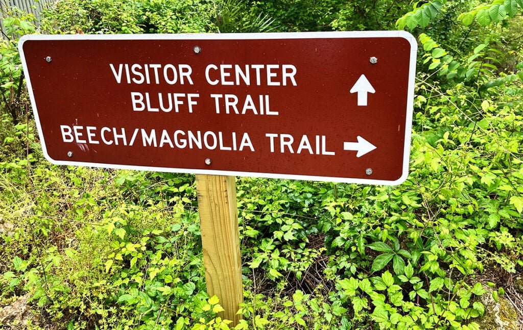 Signs for Hiking Trails at Florida Caverns State Park | atlantaandbeyond.com
