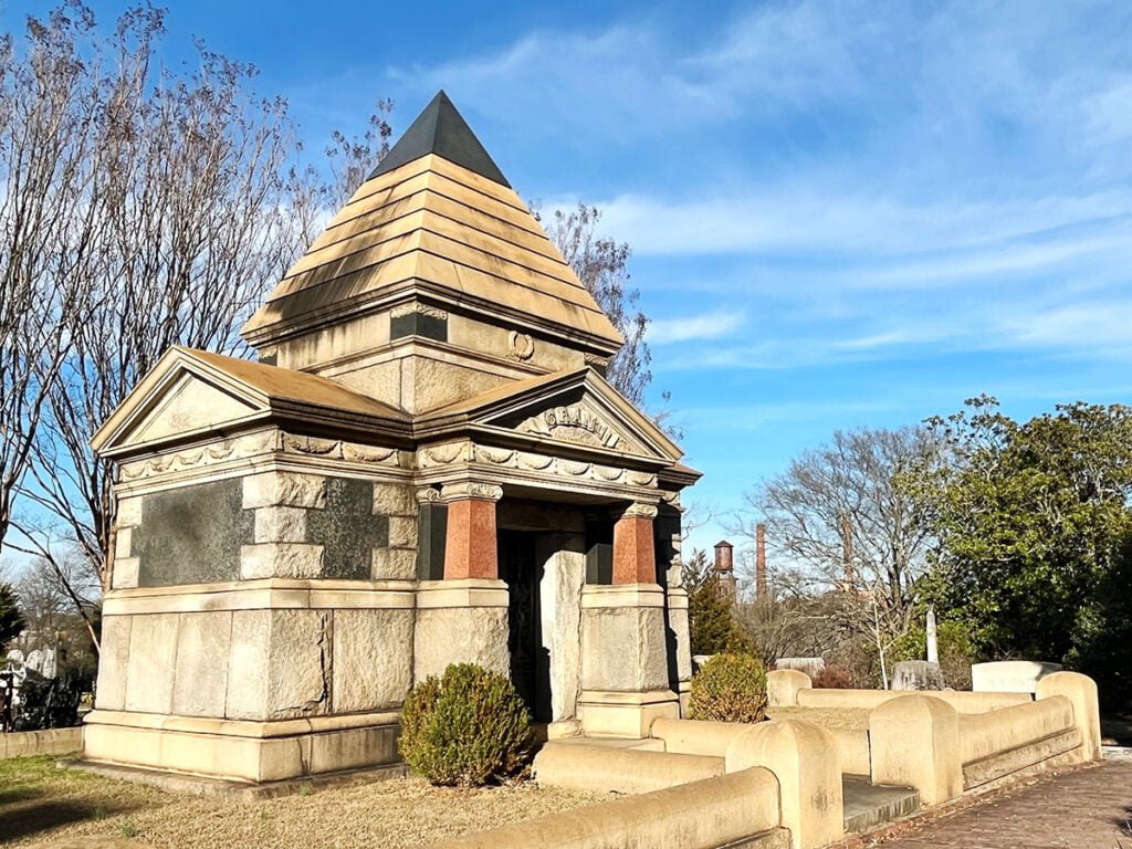 Grant Mausoleum, which was built in the eclectic style, is the final resting place of John T. Grant | atlantaandbeyond.com