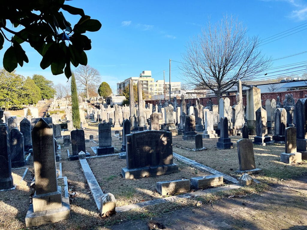 Jewish Flat and Jewish Hill beyond in Oakland Cemetery, Atlanta | atlantaandbeyond.com