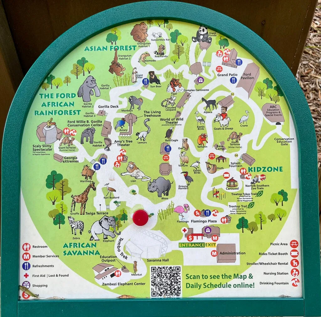 Map of Zoo Atlanta | atlantaandbeyond.com