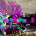 The Atlanta Skyline from the Botanical Gardens during Holiday Nights Garden Lights | atlantaandbeyond.com