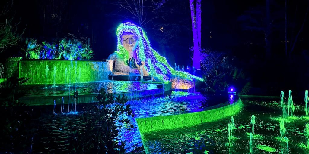 The Botanical Gardens during Holiday Nights Garden Lights | atlantaandbeyond.com