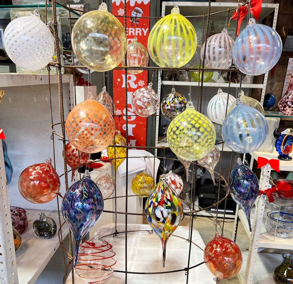 Blown Glass Christmas Ornaments at Janke Glass Studios | atlantaandbeyond.com
