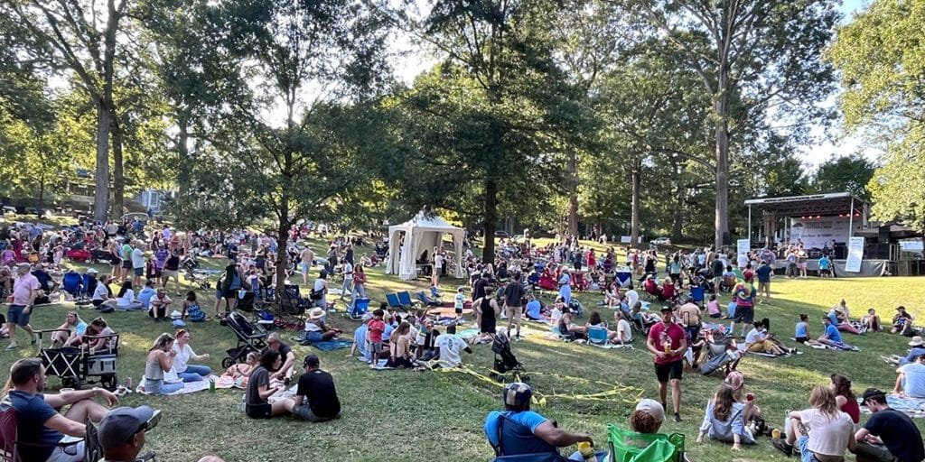 The crowd enjoying live music at the Grant Park Summer Shade Festival | atlantaandbeyond.com