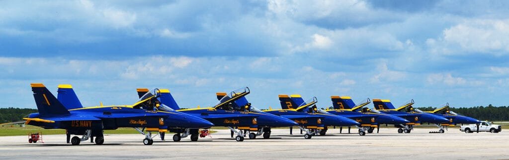 The Blue Angels preparing to practice at Naval Air Station Pensacola | atlantaandbeyond.com