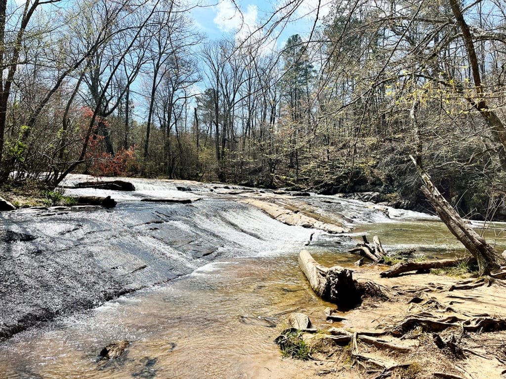 Sliding Rocks in Settendown Creek at Poole's Mill Park in Forsyth County, Georgia | atlantaandbeyond.com