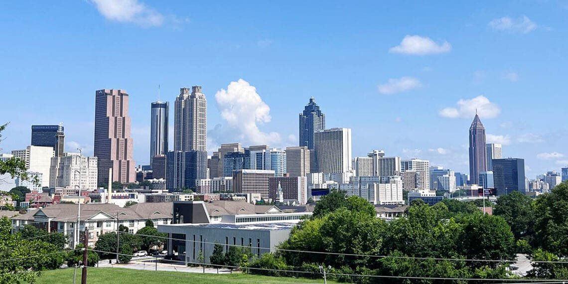 Atlanta Skyline from MLK Memorial MARTA Station | atlantaandbeyond.com