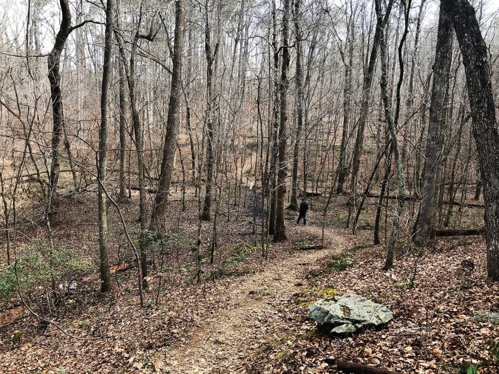 The orange trail in Cochran Mill Park in Chattahoochee Hills, Georgia | atlantaandbeyond.com