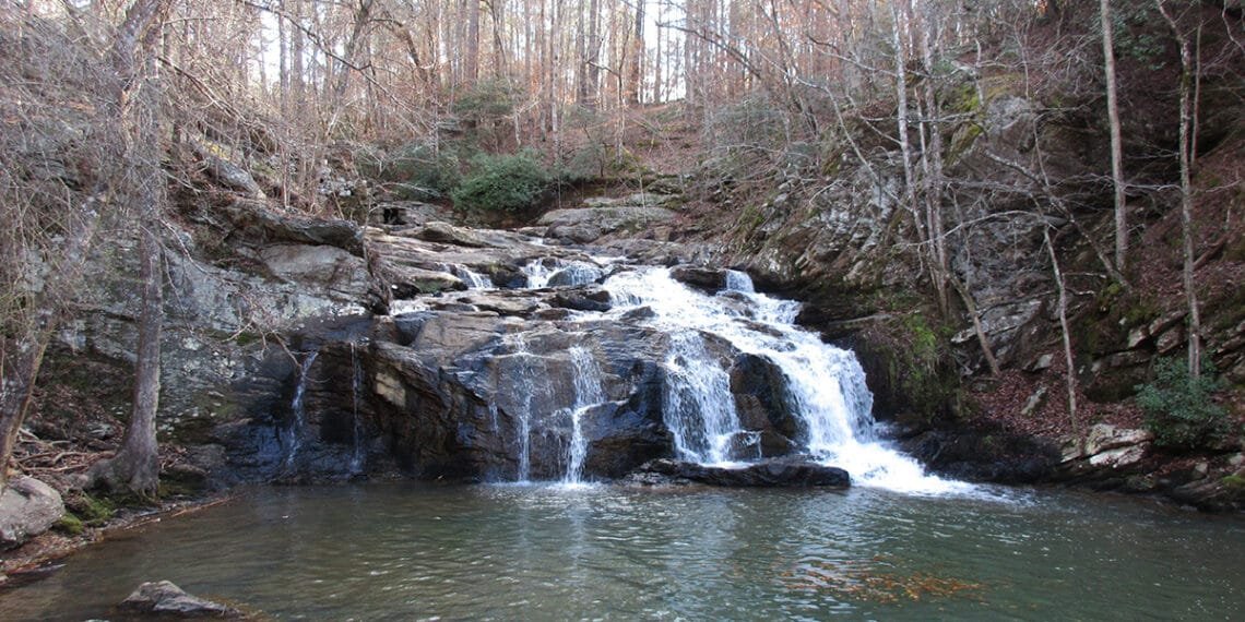 Waterfall in Cochran Mill Park in Chattahoochee Hills, Georgia | atlantaandbeyond.com