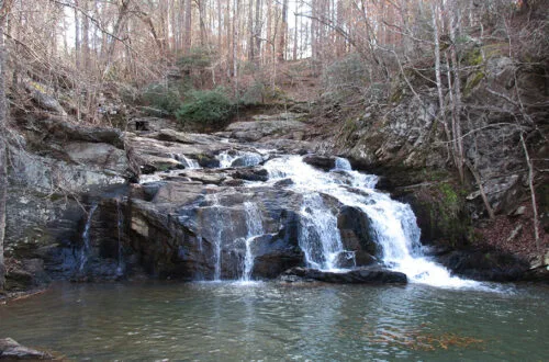 Waterfall in Cochran Mill Park in Chattahoochee Hills, Georgia | atlantaandbeyond.com