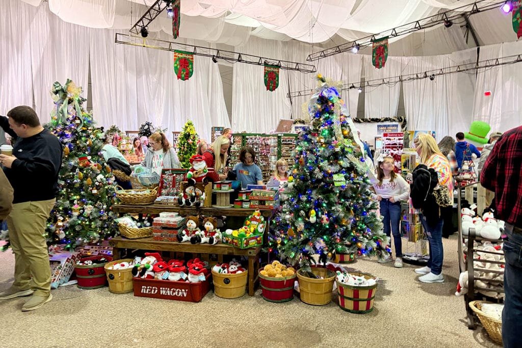 Purchase ornaments to commemorate your trip and other holiday gifts at the Christmas Market in Christmas Village at Callaway Gardens | atlantaandbeyond.com