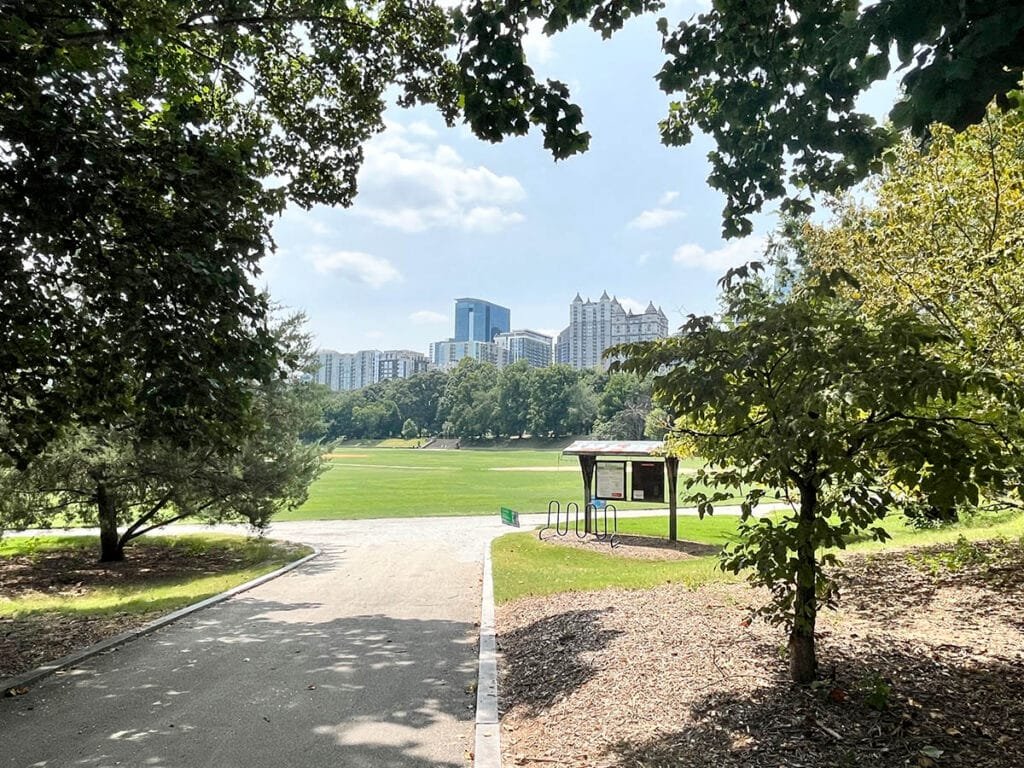 View of Midtown Atlanta and Piedmont Park's Active Oval | atlantaandbeyond.com