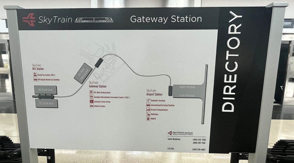 Map of the Atlanta Airport's Gateway Center | atlantaandbeyond.com