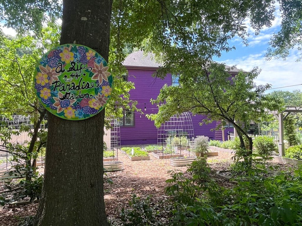 A Sip of Paradise Garden is a community wellness garden behind the East Atlanta Farmer’s Market | atlantaandbeyond.com