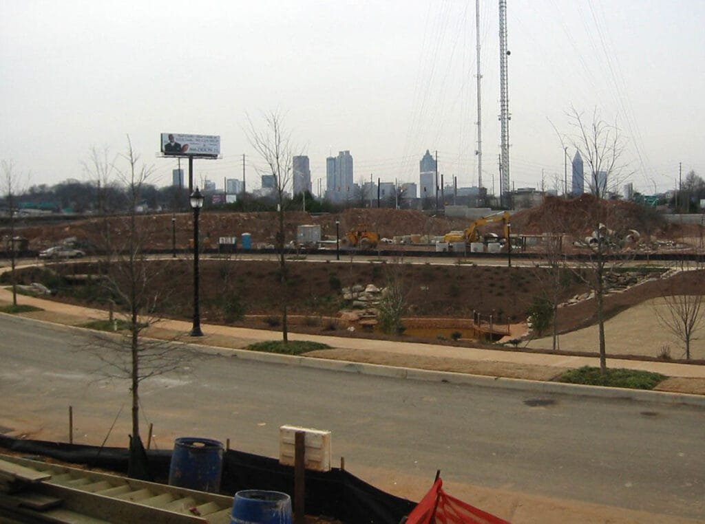 Overlooking Brewer Park under development in Atlanta's Glenwood Park neighborhood in 2005 | atlantaandbeyond.com