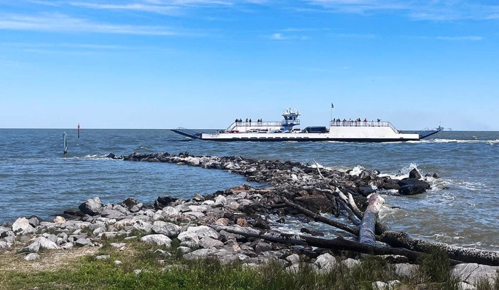 The Mobile Bay Ferry between Dauphin Island and Fort Morgan, AL | atlantaandbeyond.com