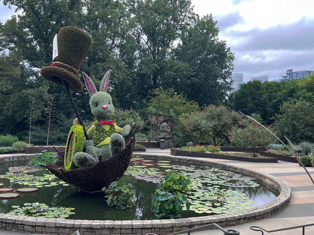 The Rabbit from Alice's Wonderland at the Atlanta Botanical Garden | atlantaandbeyond.com